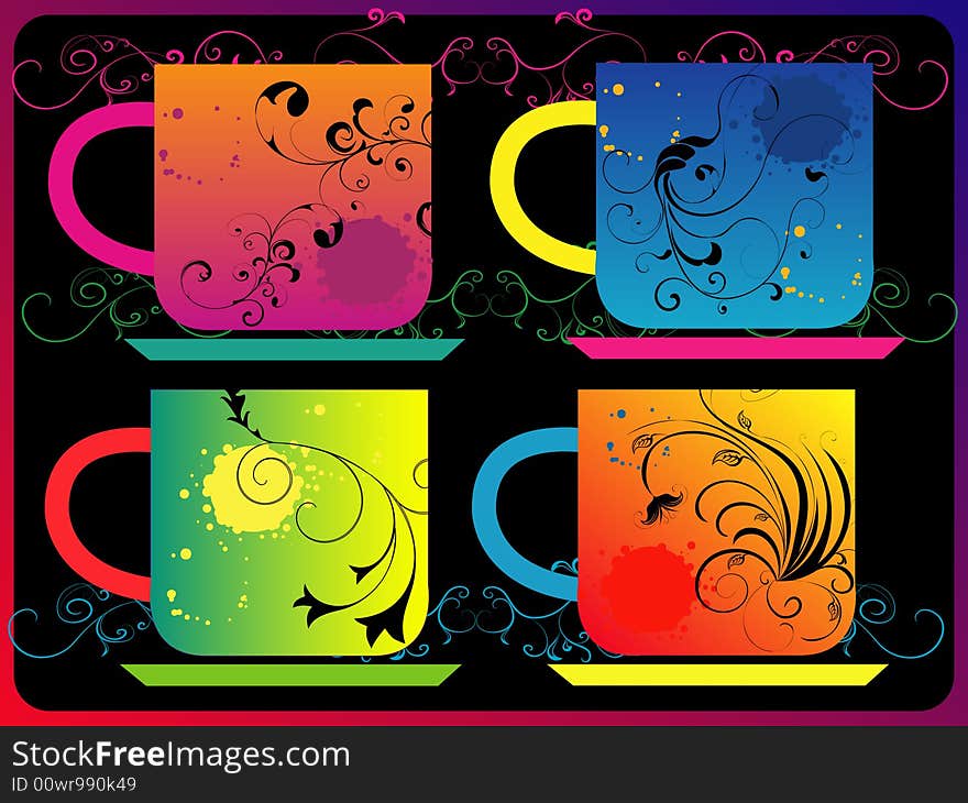 Cup of coffee with abstrast background. Cup of coffee with abstrast background