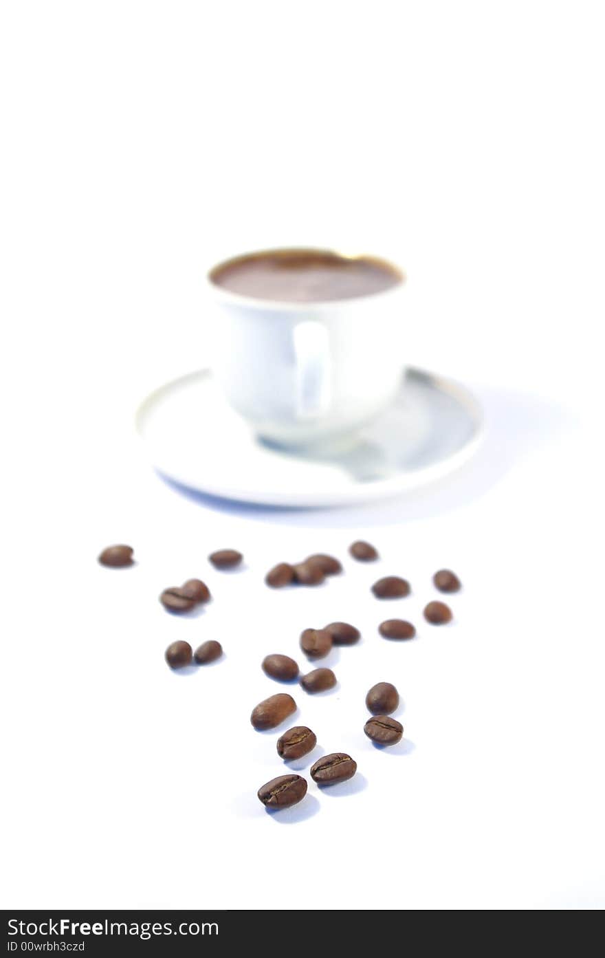 Cup of coffee on a white background isolated