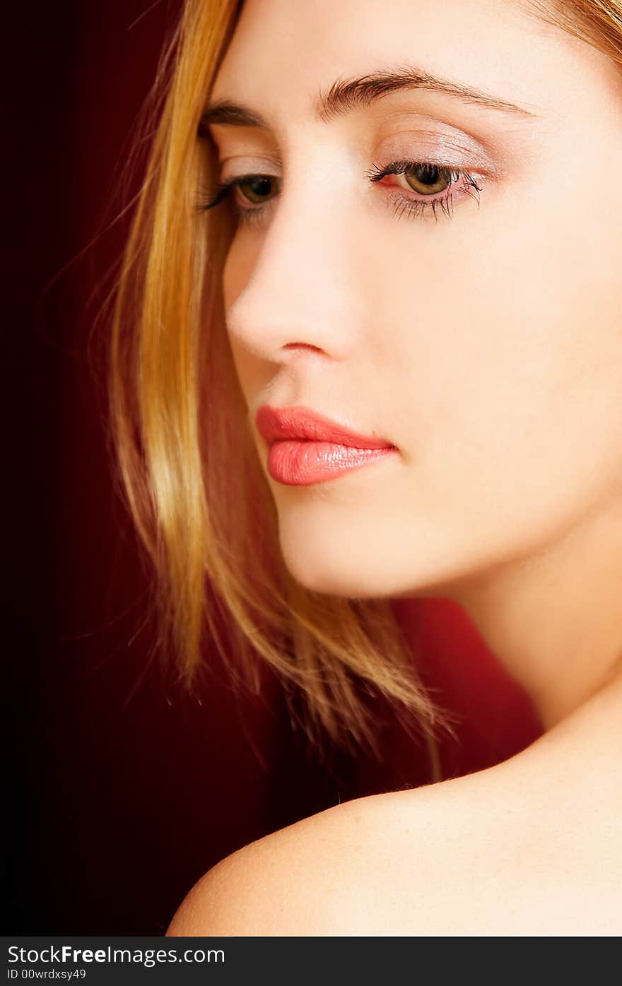 Portrait of blond beautiful woman