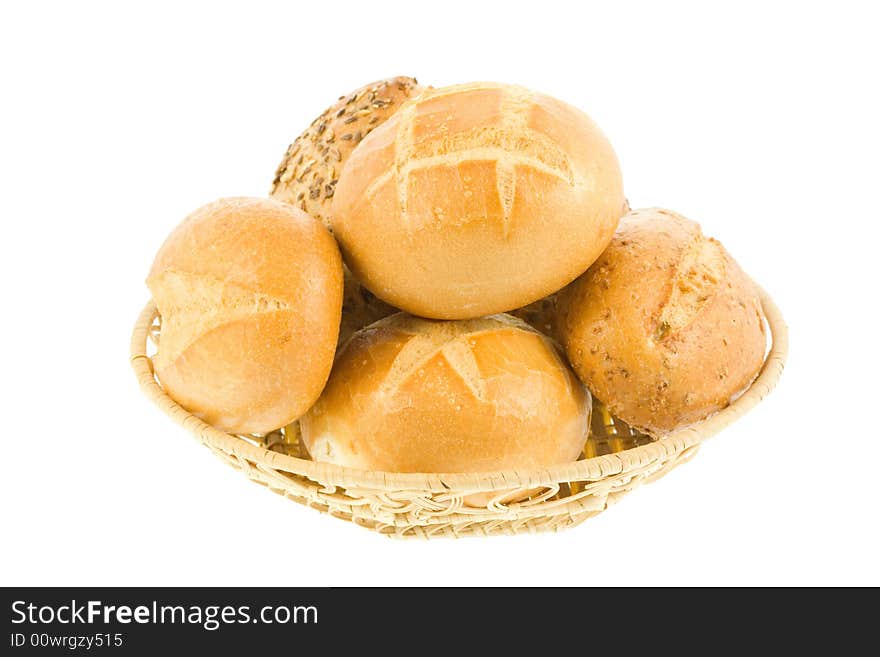 Bread rolls isolated on a white background. Bread rolls isolated on a white background.