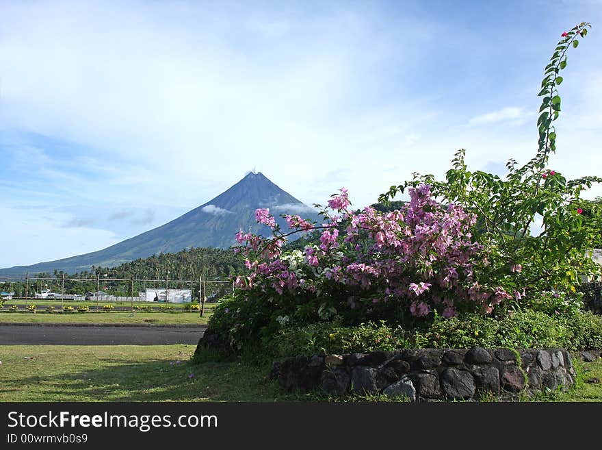 Legaspi airport with Mount Mayon in background, Philippines