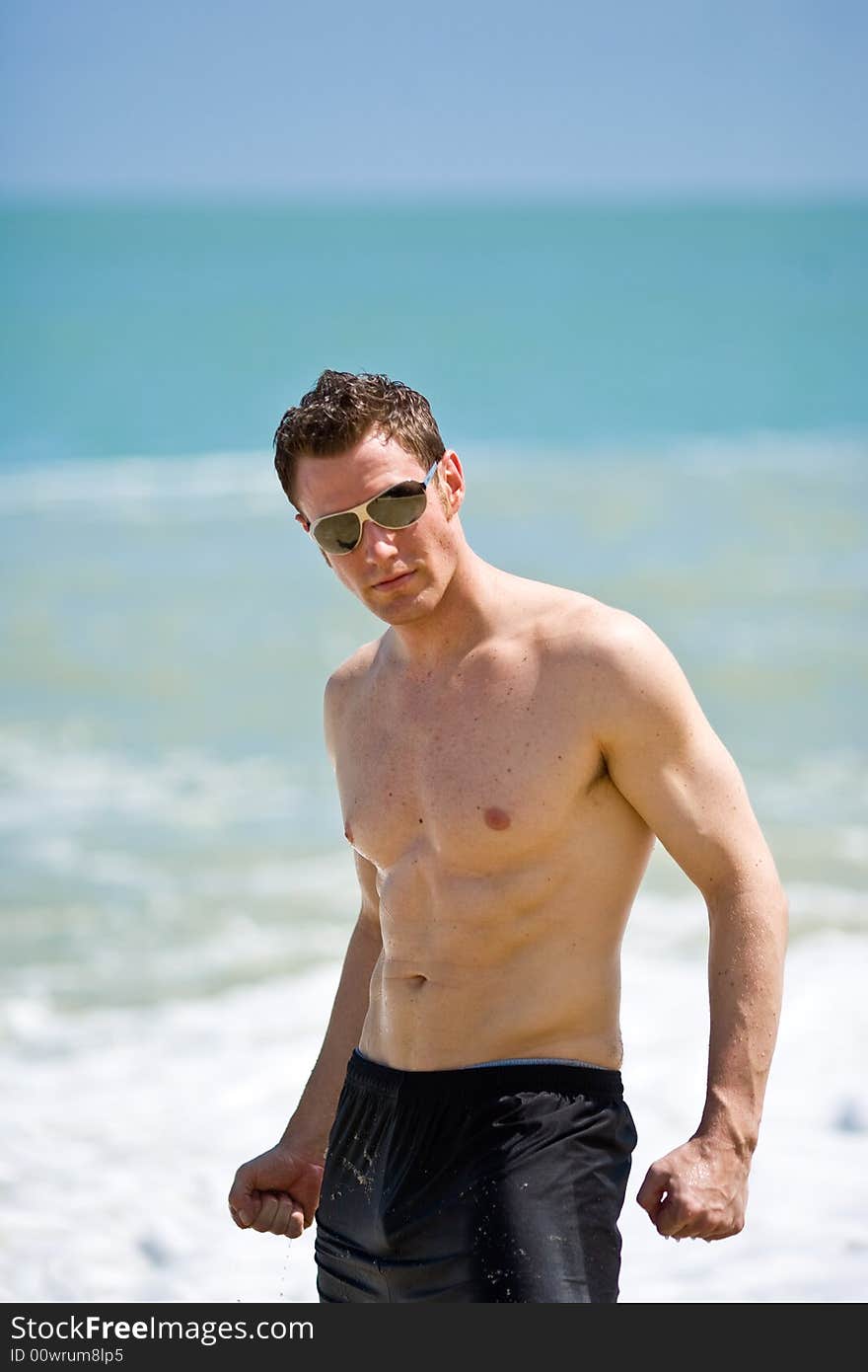 Man At The Beach With Shades