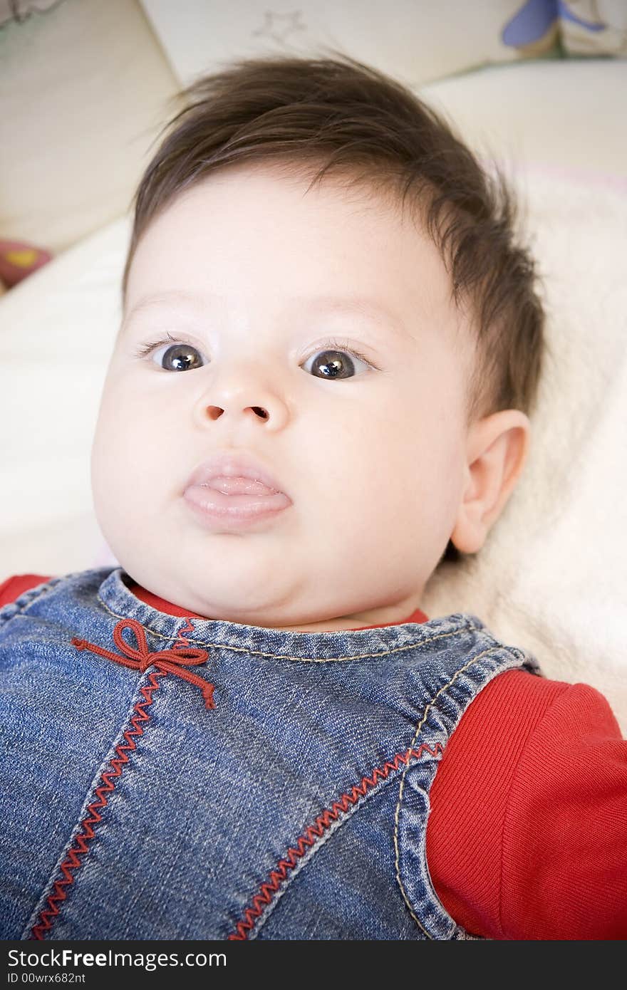 Sweet little baby girl posing