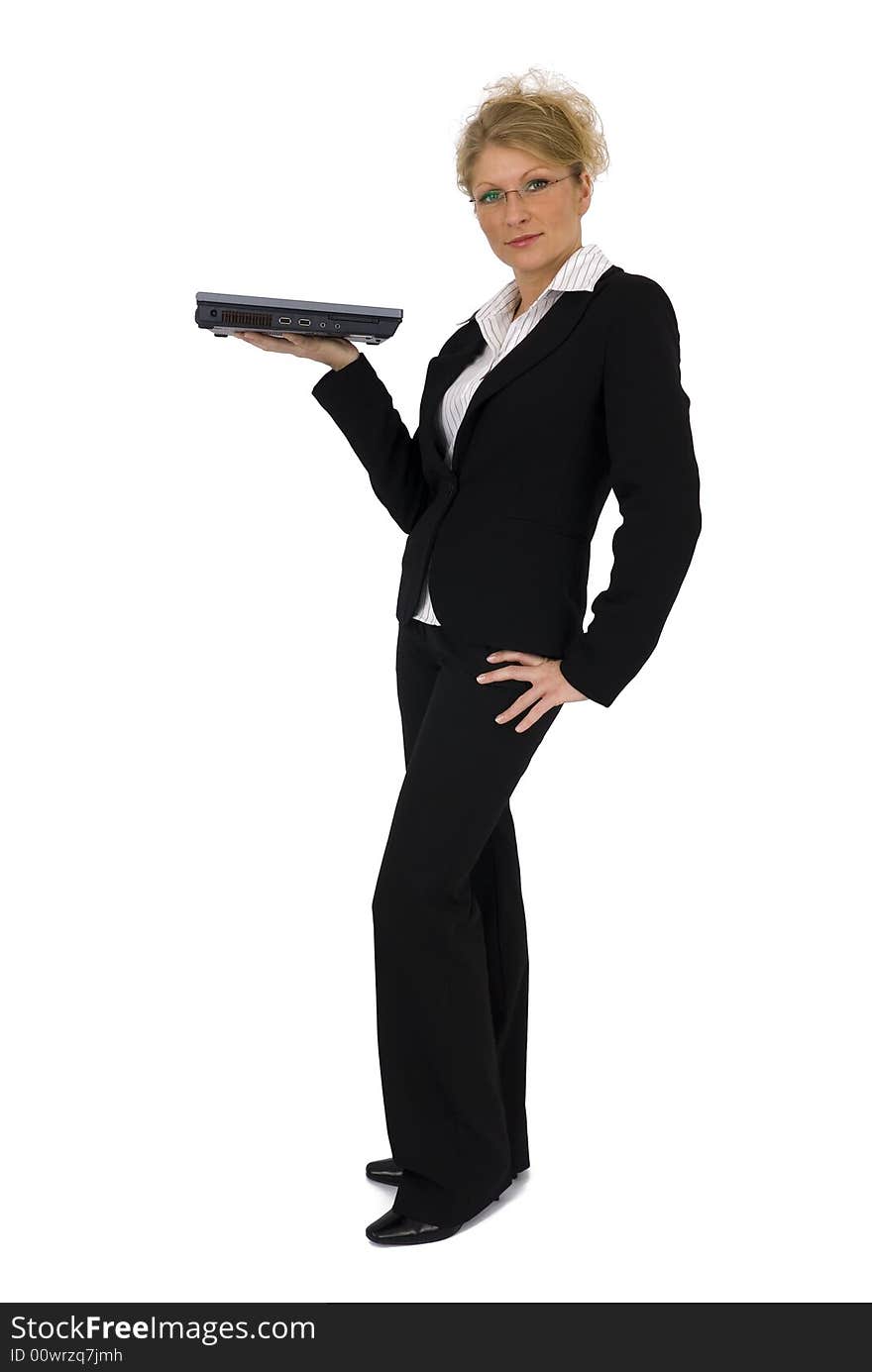 Businesswoman with a laptop.