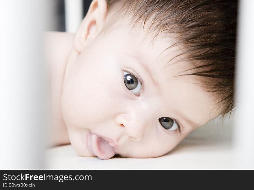 Close-up of a sweet little baby