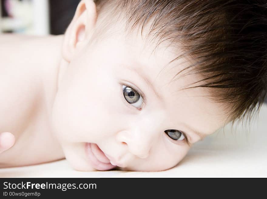 Close-up of a sweet little baby