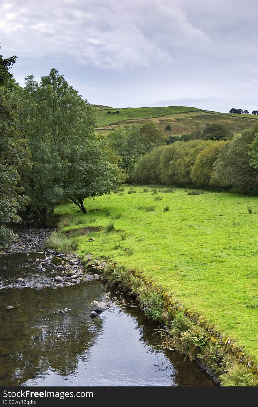 Peaceful river scene in Kentmere