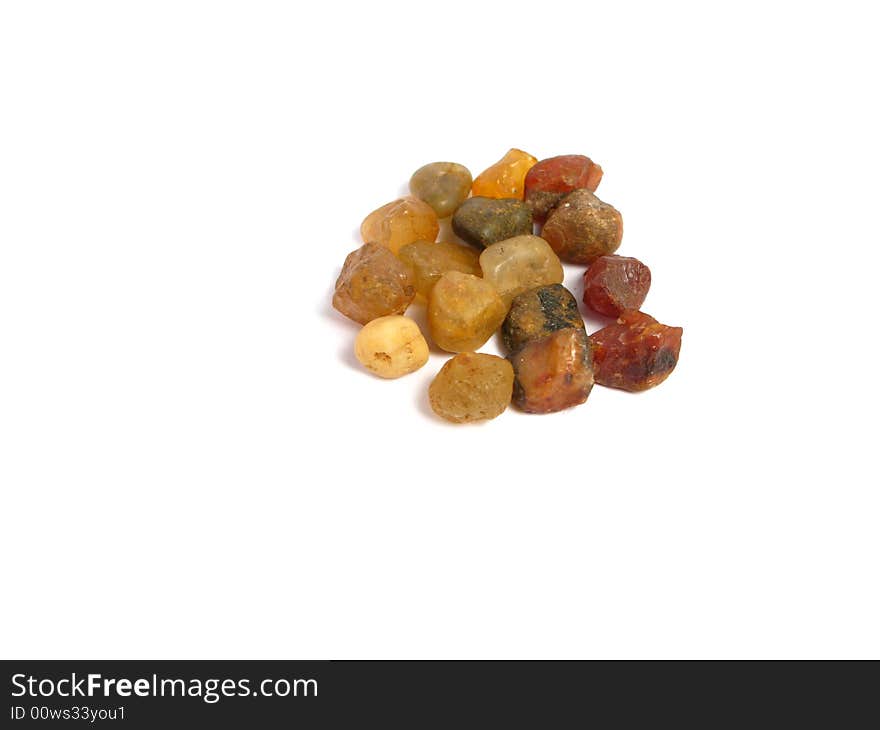 Group of stones in a white background