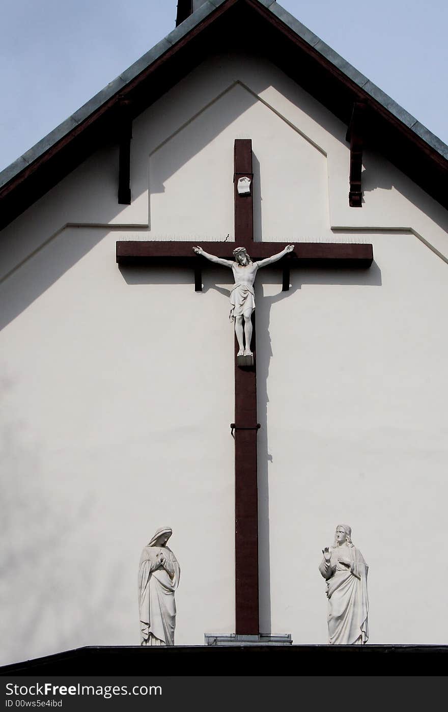 Sculpture on the cross, religion symbol. Sculpture on the cross, religion symbol