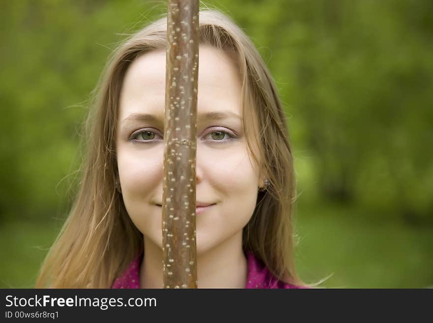 Young Active Woman In The Forest. Young Active Woman In The Forest