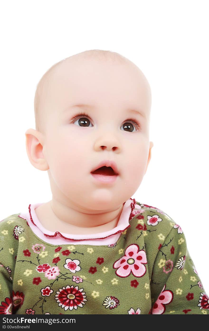 Beautiful baby. Shot in studio. Isolated on white. Beautiful baby. Shot in studio. Isolated on white.