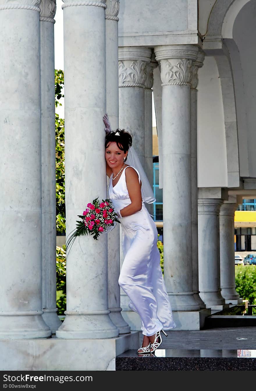 Photo of the happy bride in wedding day