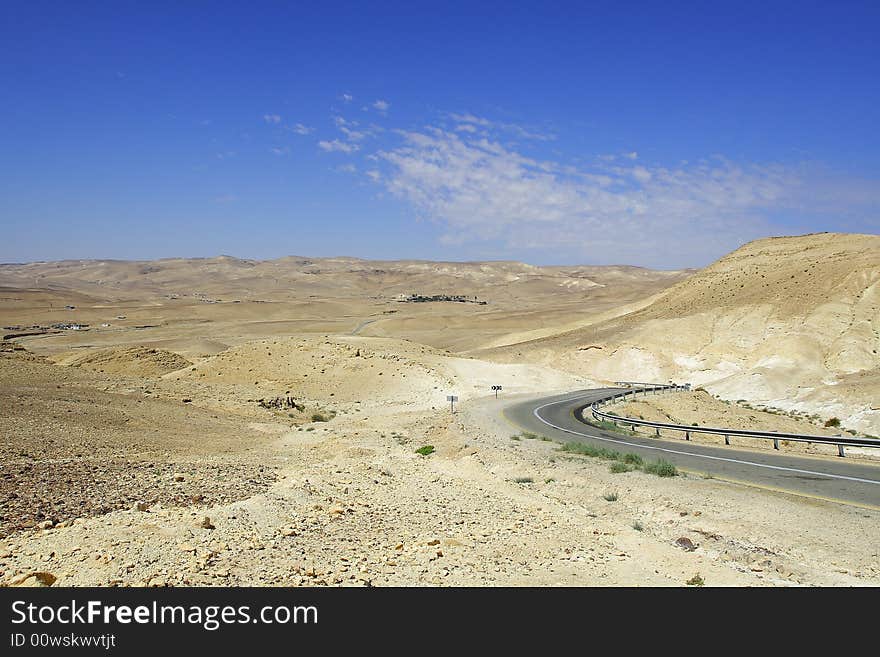 Israel. Roads of Judean desert.