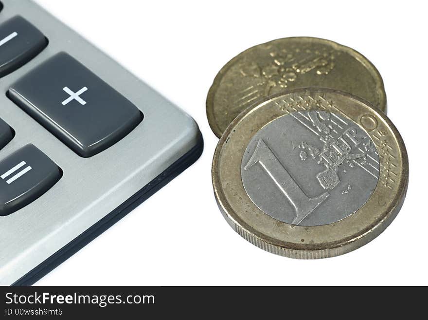 Money euro one two plus isolated calculator. Money euro one two plus isolated calculator