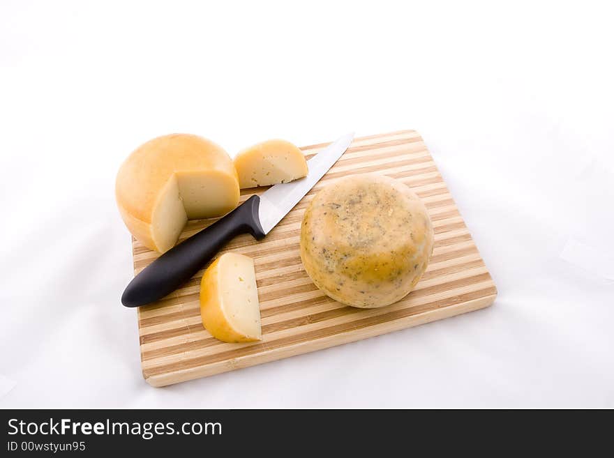 Traditional Dutch cheese on a kitchen board