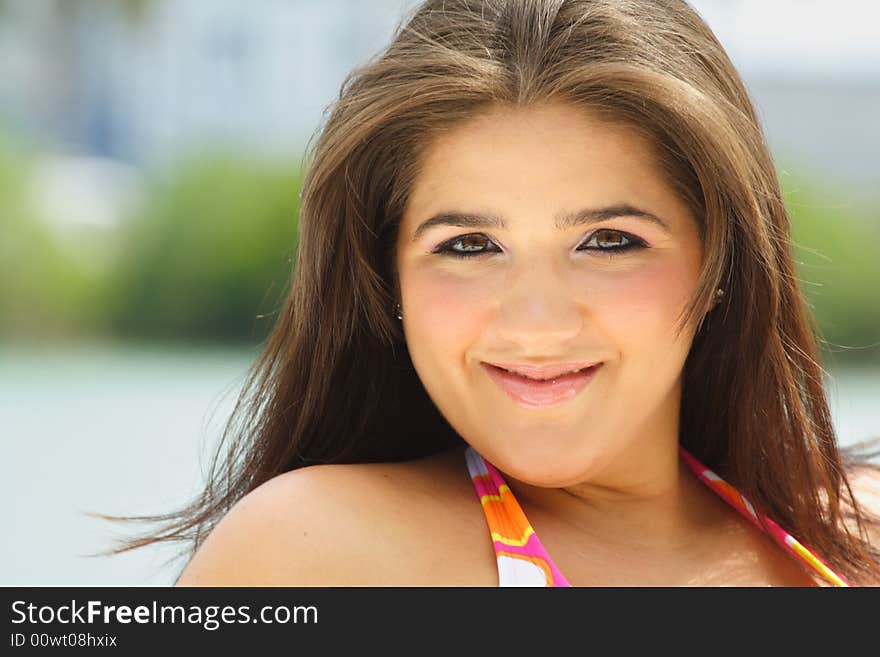 Attractive young woman Head Shot.