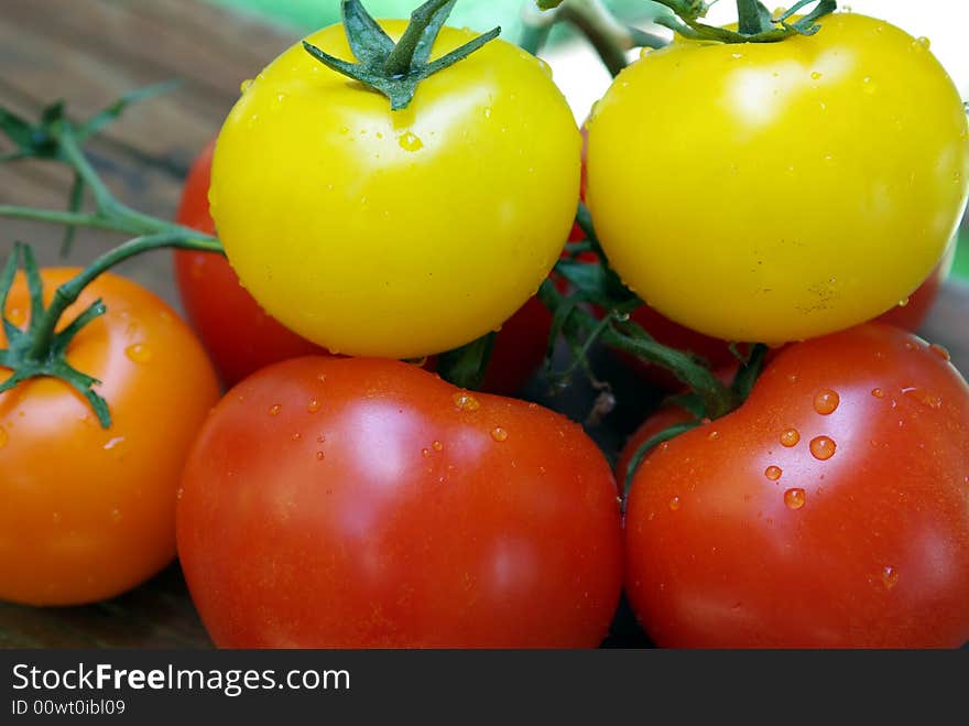 Red, Orange and Yellow Heirloom Tomatoes