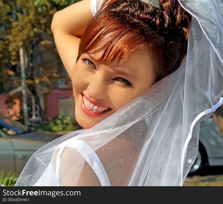 Photo of the beautiful bride in the wedding day. Photo of the beautiful bride in the wedding day