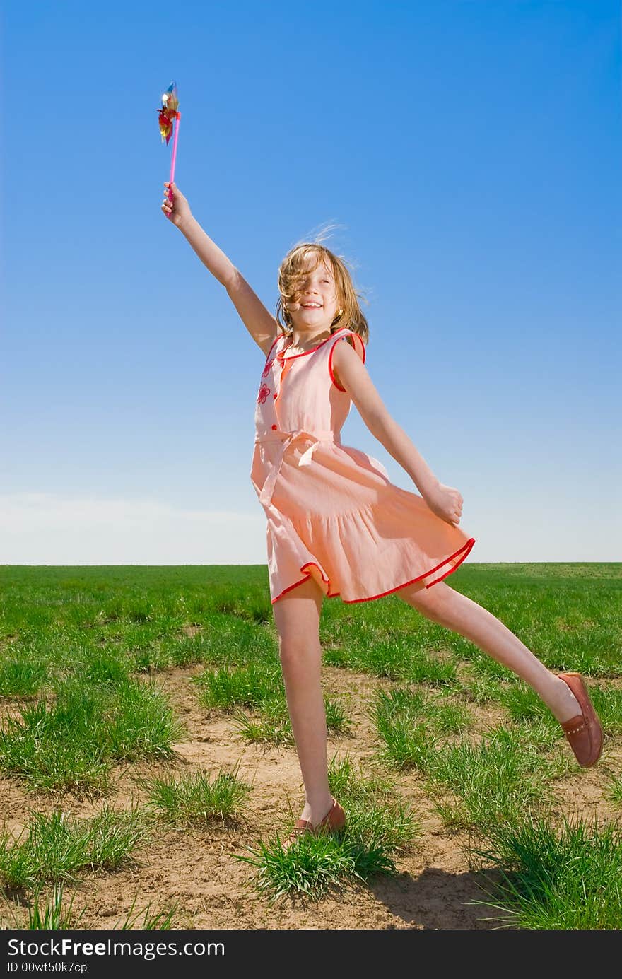 Girl having fun outdoors at the weekend