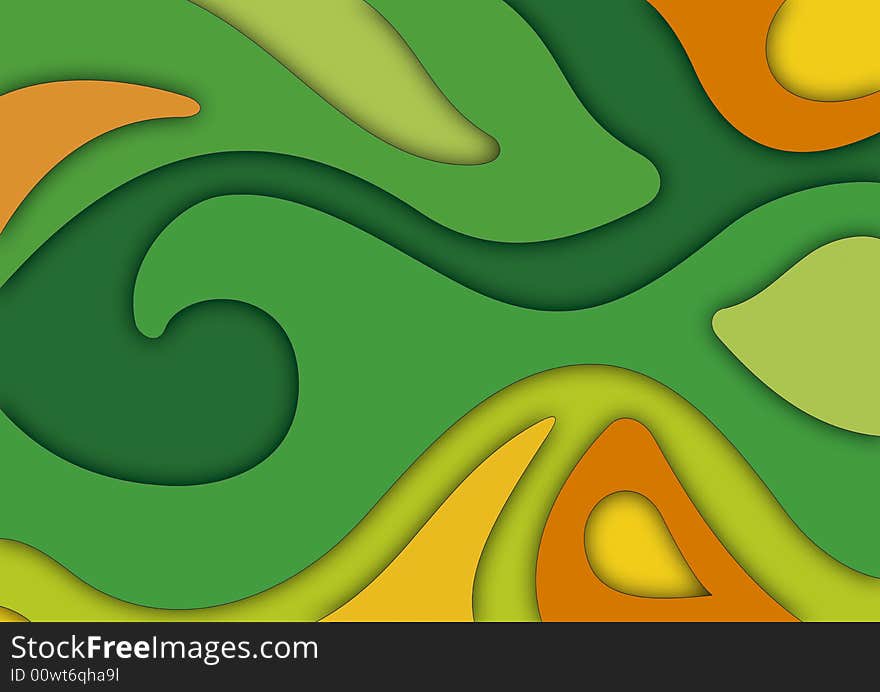 Abstract fractal image resembling layers and spirals converging