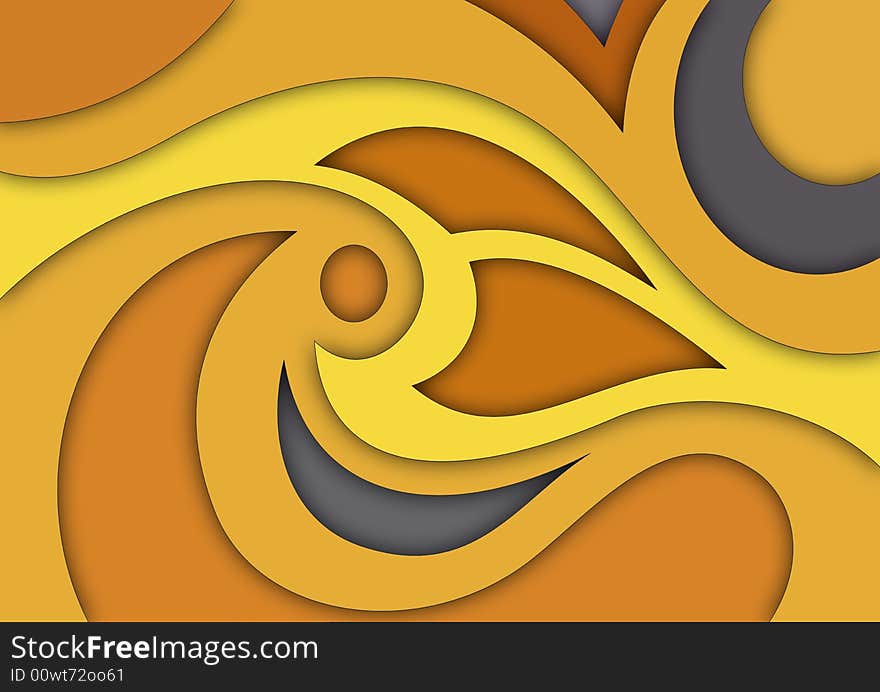 Abstract fractal image resembling layers and spirals converging