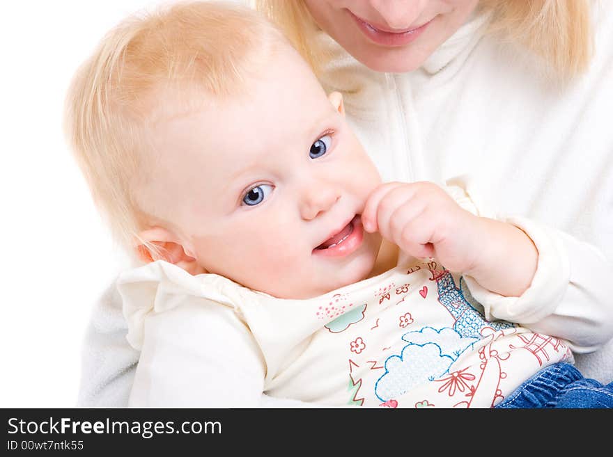 Child on the hands of mom. Child on the hands of mom