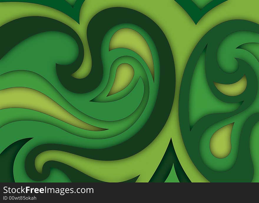 Abstract fractal image resembling layers and spirals converging