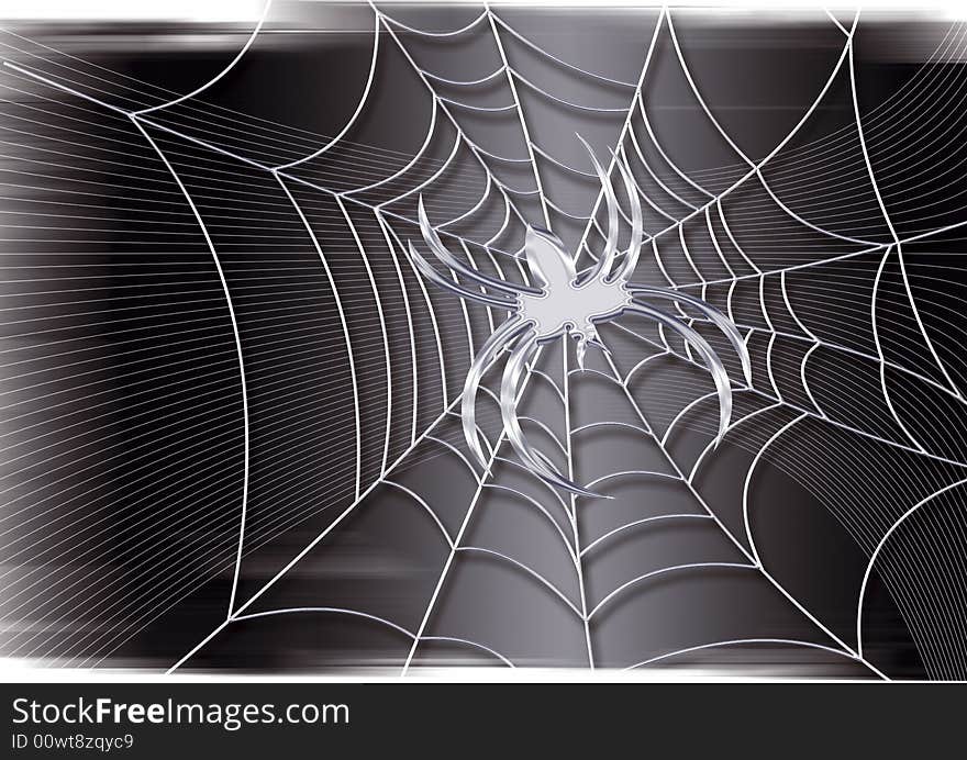 Illustration of spider web against black background