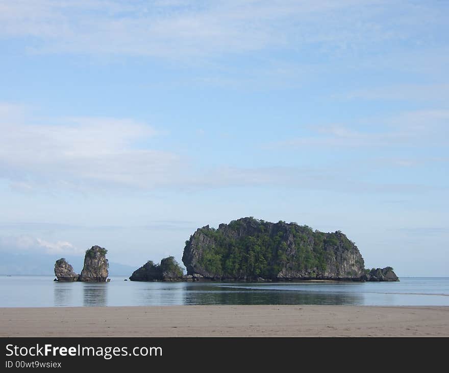 Morning light on the rock formation in front of Tanjung Rhu beach, Langkawi. Morning light on the rock formation in front of Tanjung Rhu beach, Langkawi