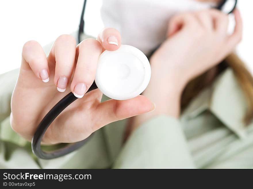 An image of a hand with stethoscope