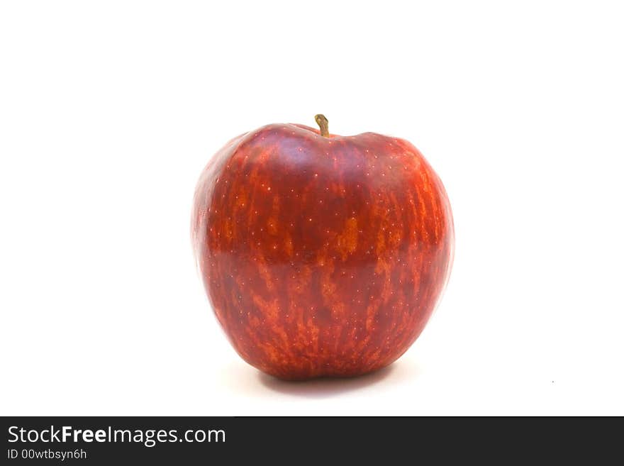 Red fresh apple on white background. Red fresh apple on white background