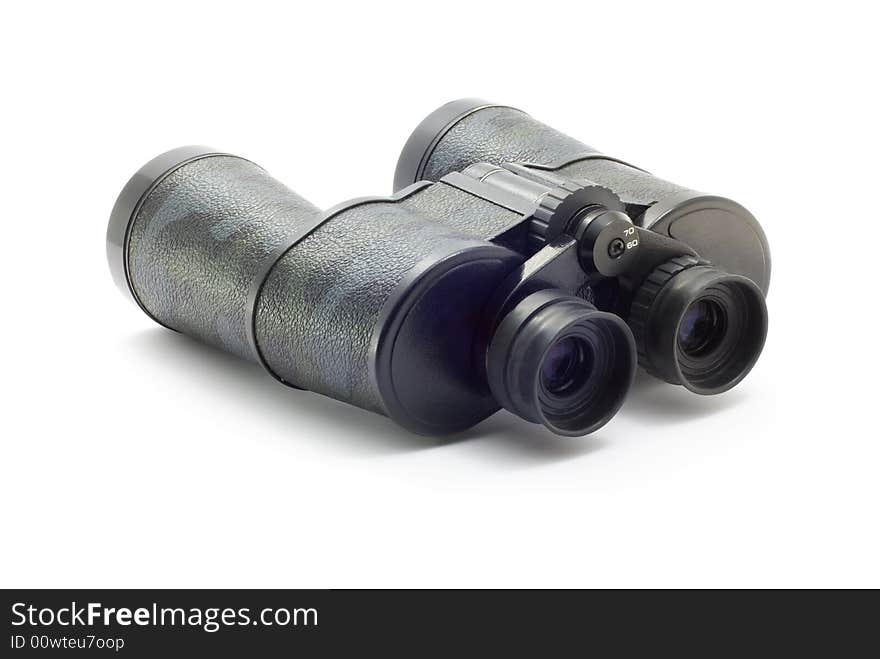 Camouflage binocular on white background