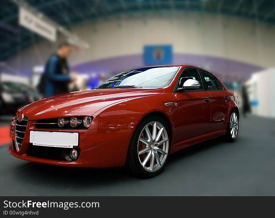 Modern car against a blured background. Modern car against a blured background