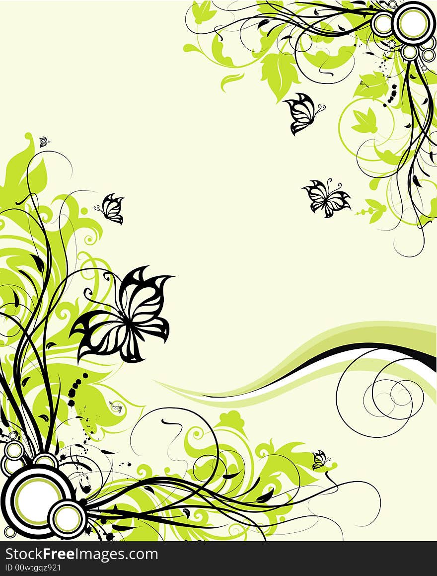 Abstract floral background. A vector format is added. Suits well for a postcard or background. Abstract floral background. A vector format is added. Suits well for a postcard or background