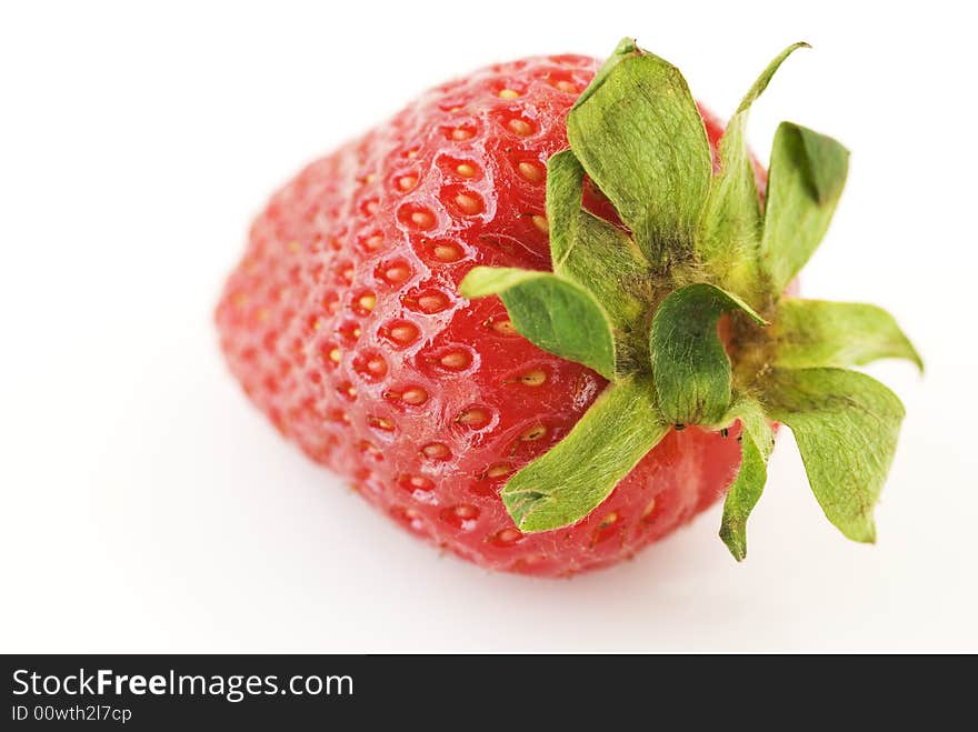 Red strawberry on white background