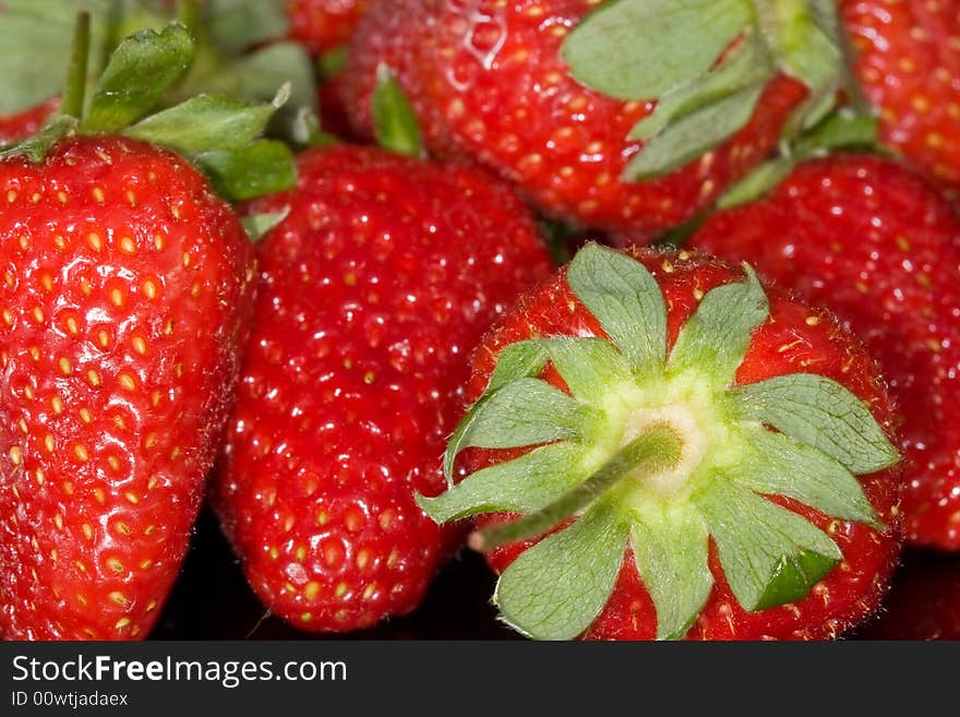 Bunch of red delicious strawberries