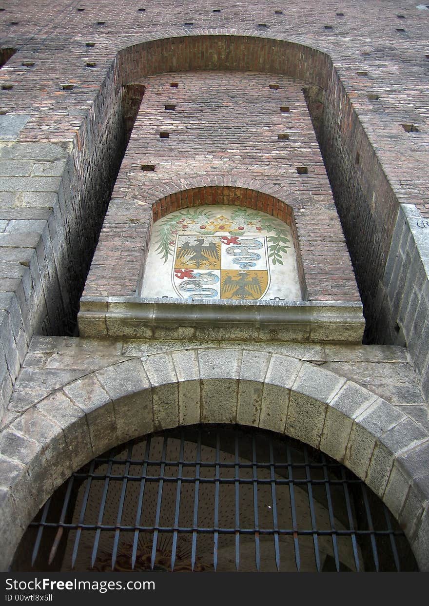 The tower of the Sforzesco Castle in Milan, Italy. The tower of the Sforzesco Castle in Milan, Italy