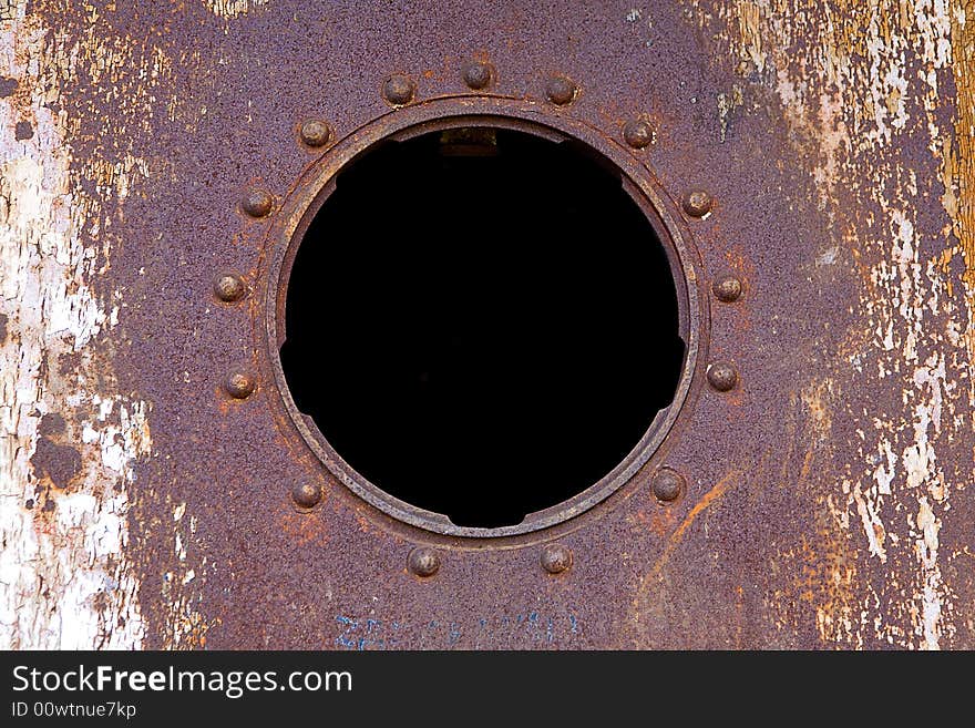 Grunge metal background with hole. Grunge metal background with hole