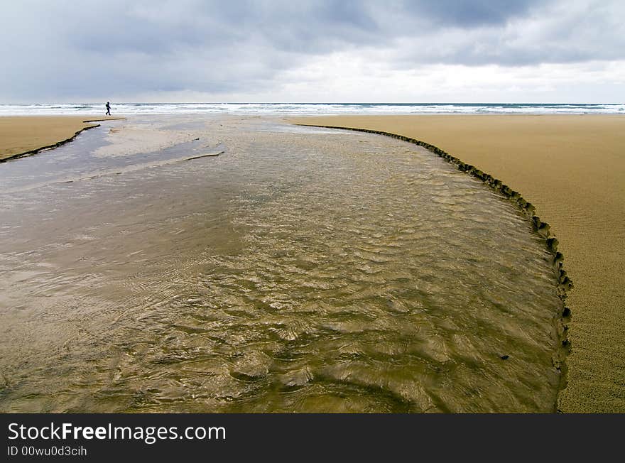 A stream making its way to the sea in central Oregon. A stream making its way to the sea in central Oregon