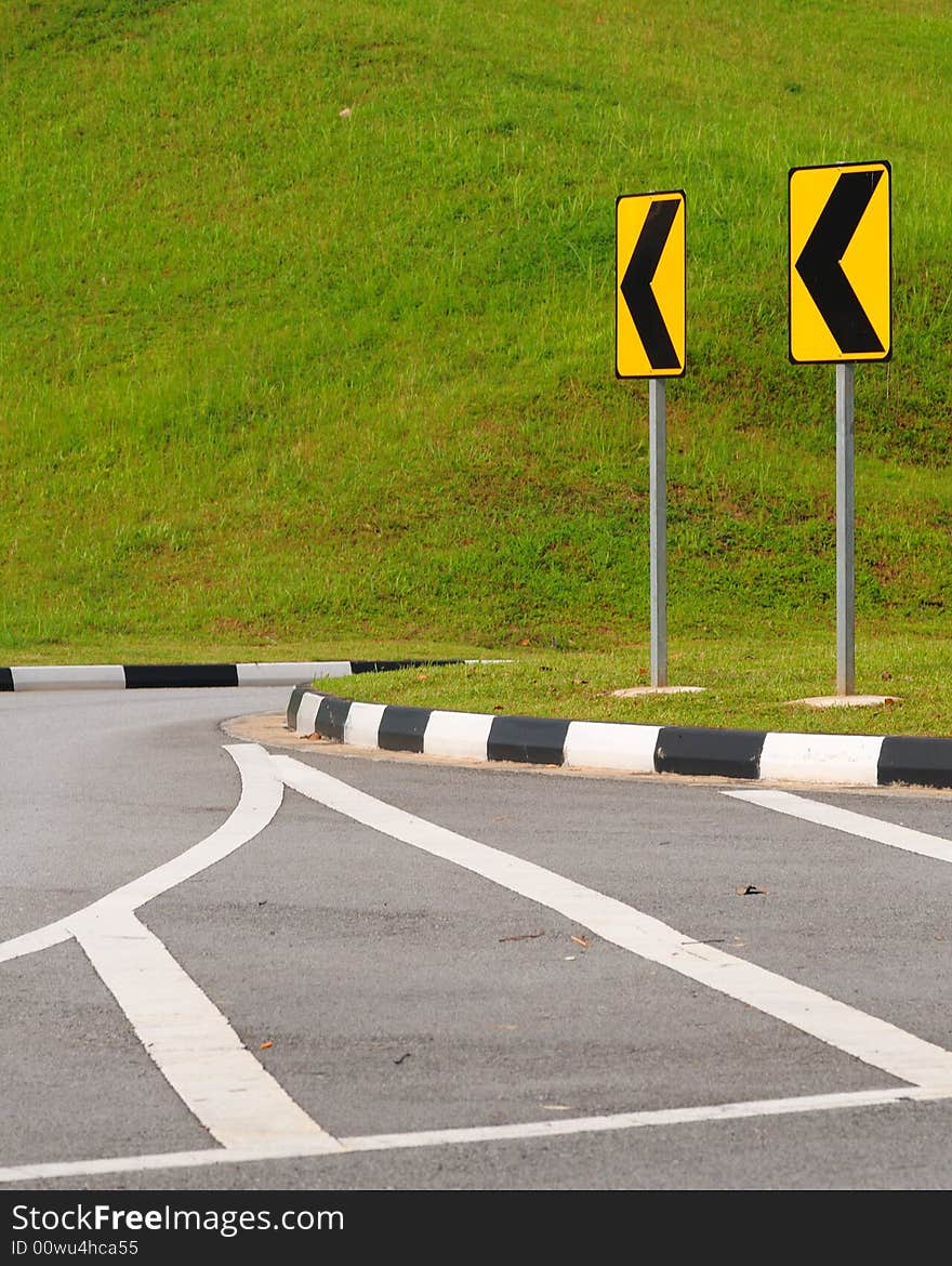 Traffic Road Signs To The Left