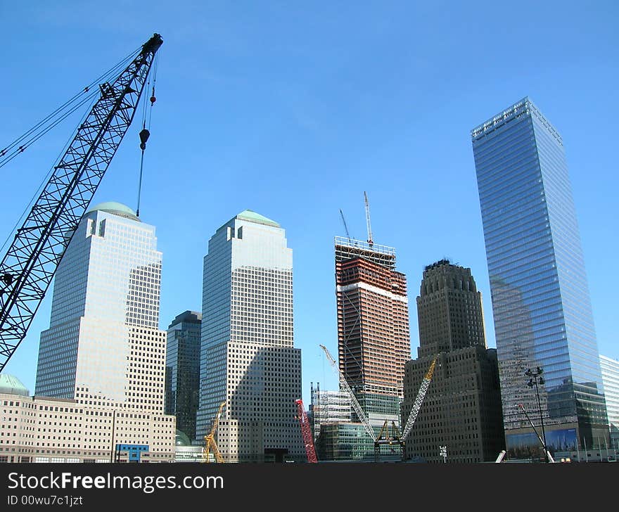 Construction at Ground Zero in Lower Manhattan. Construction at Ground Zero in Lower Manhattan.