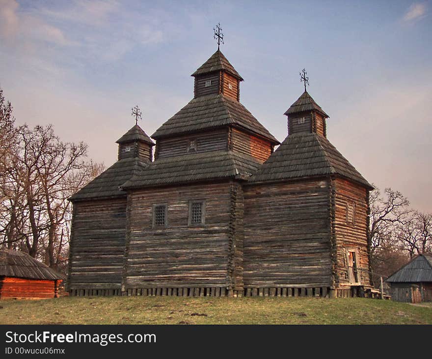 The ancient wooden monastery