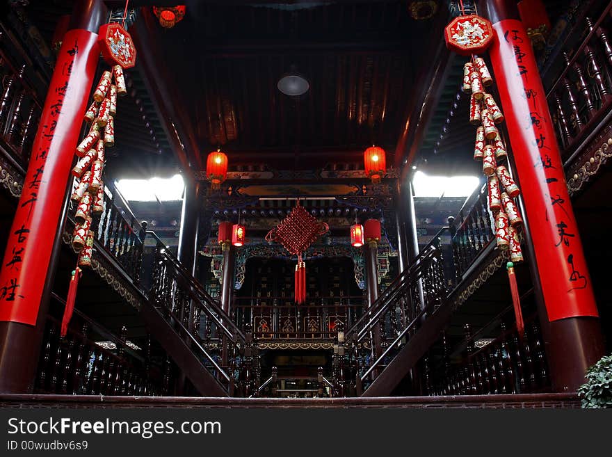 Here is the ancient stage in period of Ming and Qing of China, had a history of several hundred years already. Chinese on the antithetical couplet on both sides post is the ancient poesy of China. Chinese on the lantern is tea. Chinese on the firecracker is the good fortune. Here is the ancient stage in period of Ming and Qing of China, had a history of several hundred years already. Chinese on the antithetical couplet on both sides post is the ancient poesy of China. Chinese on the lantern is tea. Chinese on the firecracker is the good fortune.