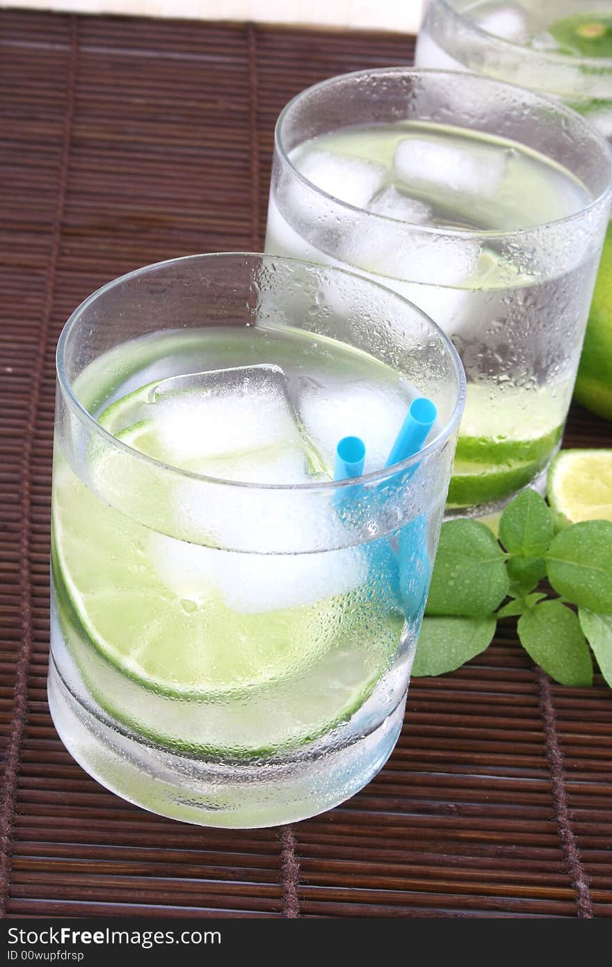 Ice water with lime