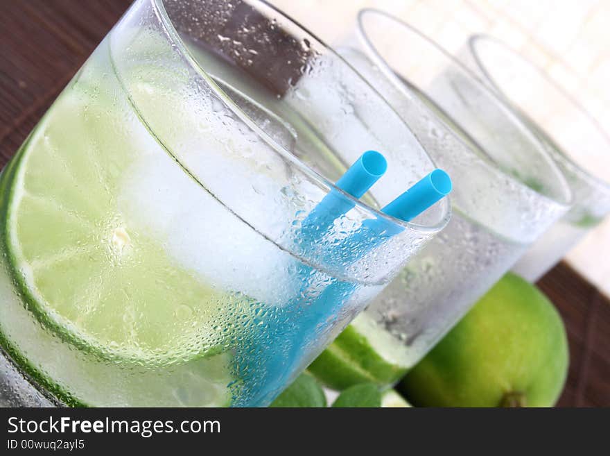 Ice water with lime