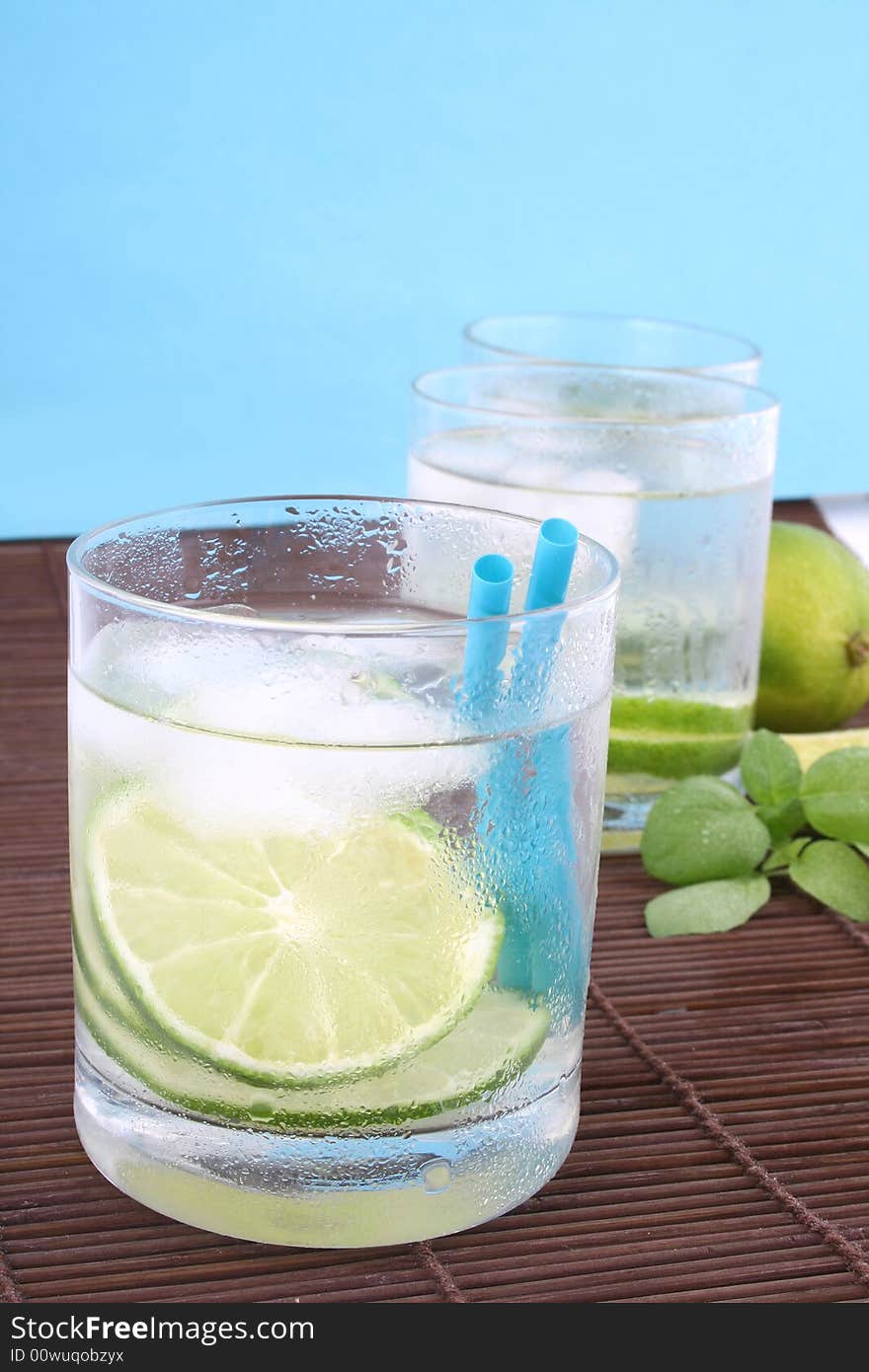 Ice water with lime