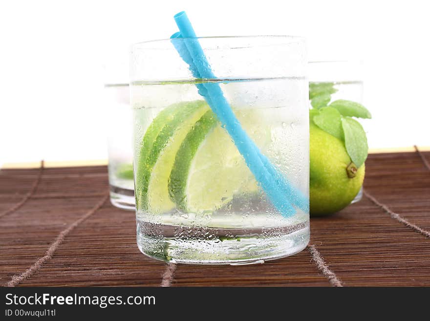 Ice water with lime