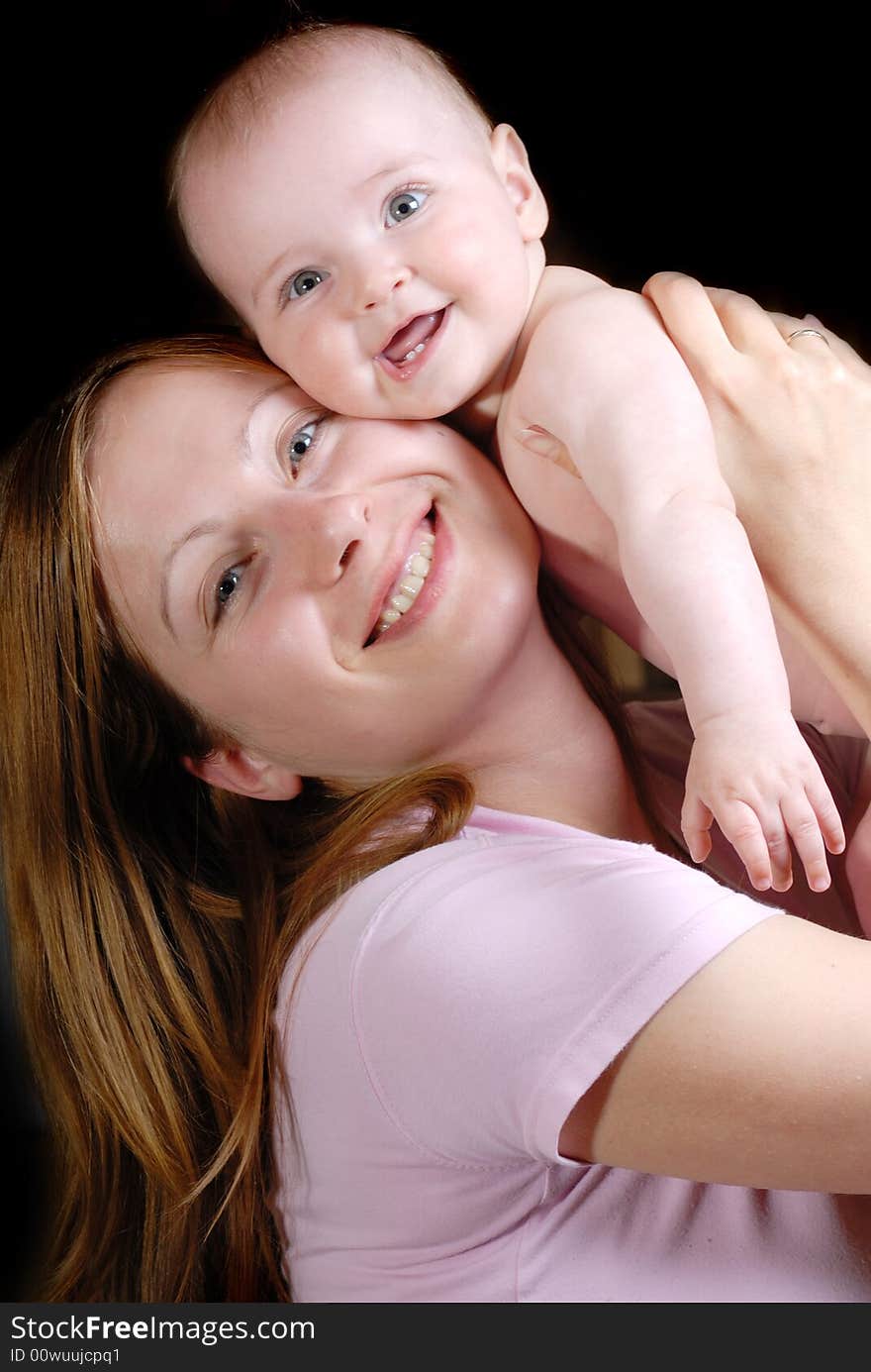 Beautiful mother and daughter close up