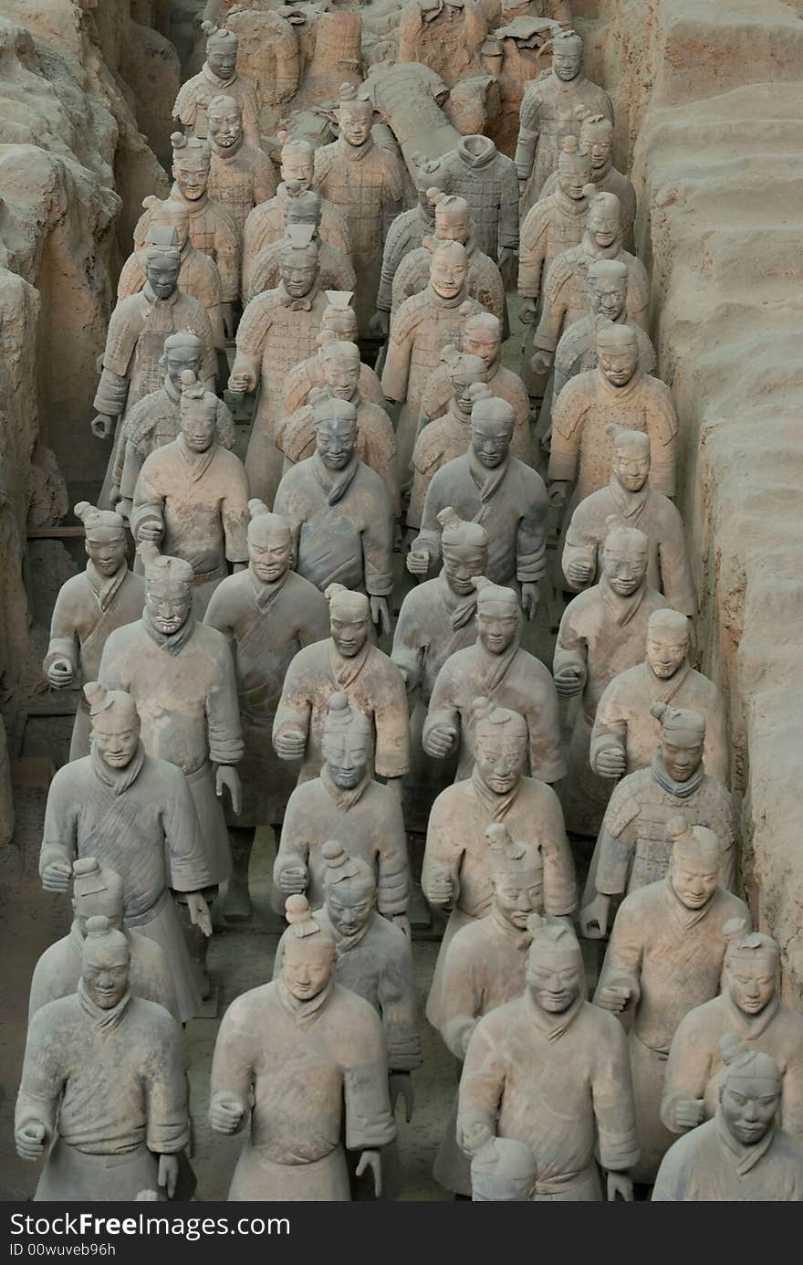 The 2000 year old Terracotta Warriors. Every statue is different and they are located near Xian in Shaanxi Province, China. The 2000 year old Terracotta Warriors. Every statue is different and they are located near Xian in Shaanxi Province, China.