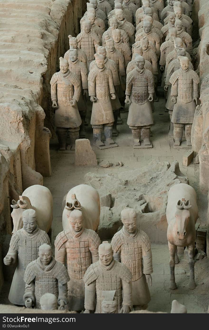 The 2000 year old Terracotta Warriors. Every statue is different and they are located near Xian in Shaanxi Province, China. The 2000 year old Terracotta Warriors. Every statue is different and they are located near Xian in Shaanxi Province, China.